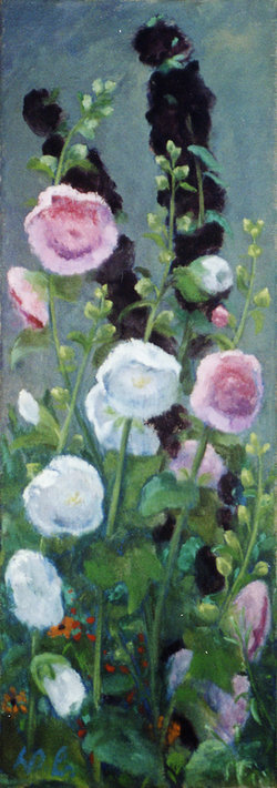 Rittersporn und lichte Malve