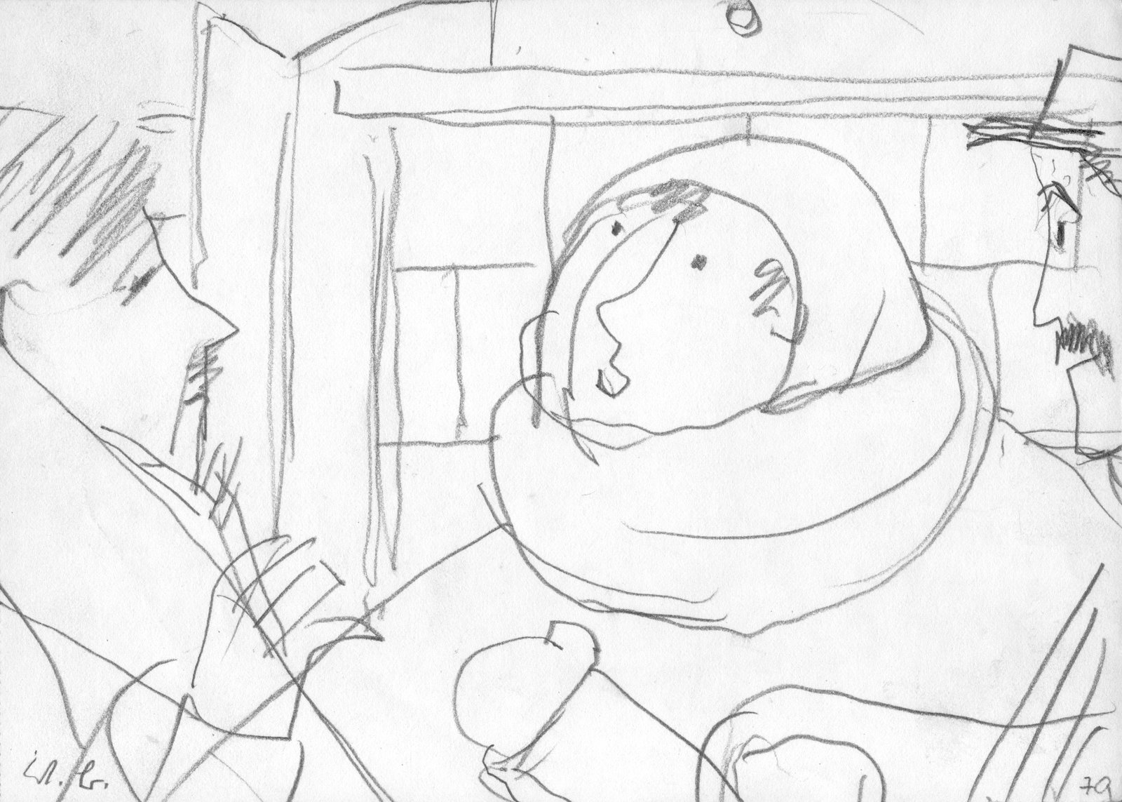 Bauersleute im Gasthaus / Blbg. 3 KGS. - Markt