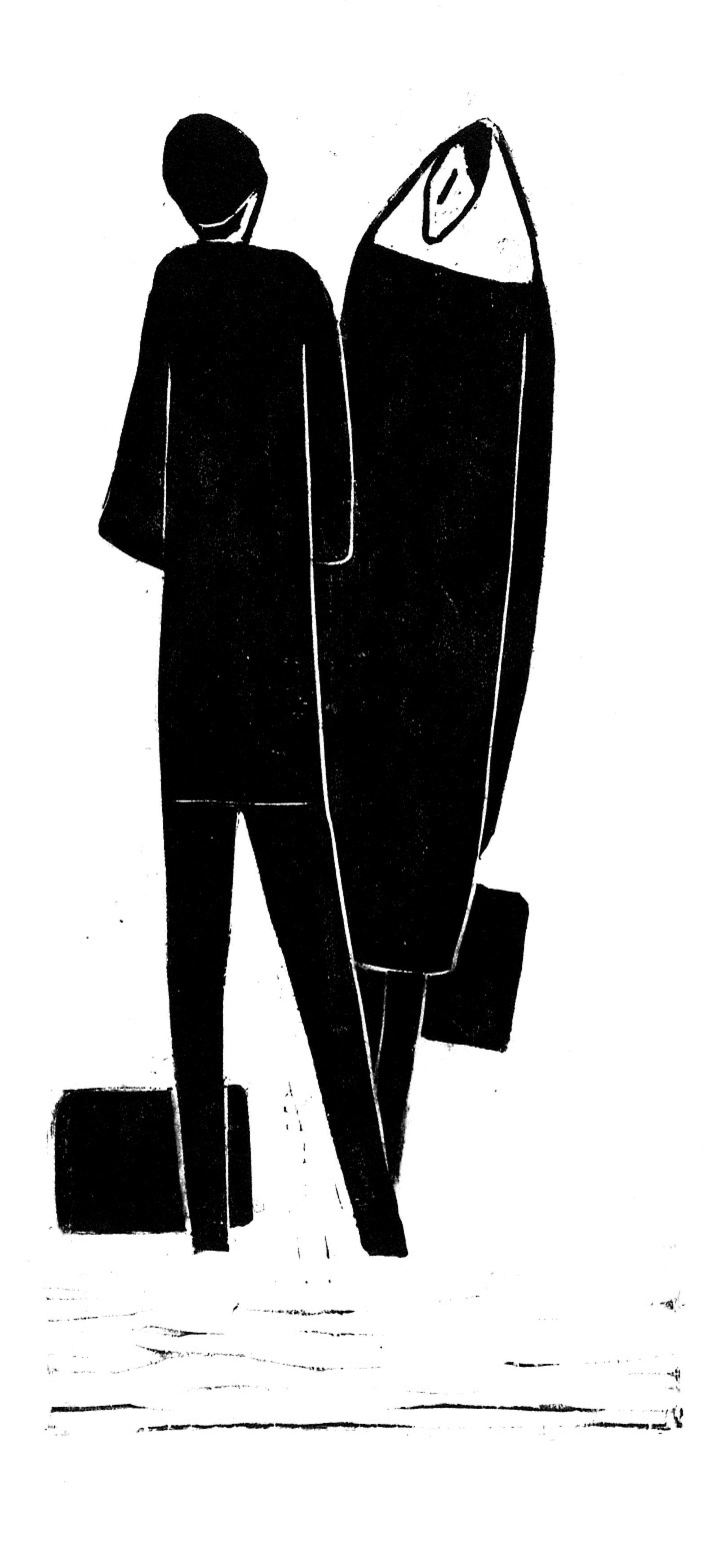 Zwei Wartende (schmal)