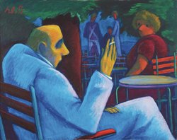 Blinder im Gastgarten