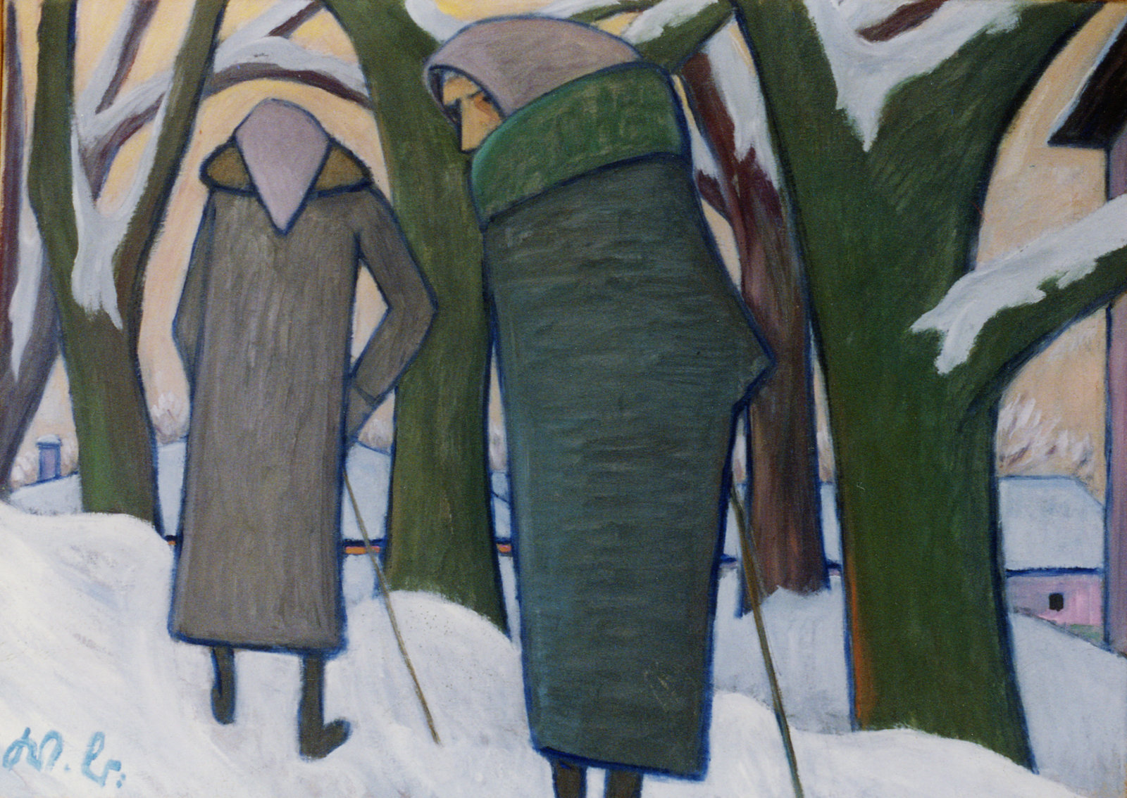 Zwei Frauen auf dem Heimweg