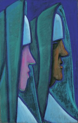 Junge und alte Nonne