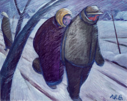 Im Schneetreiben unterwegs