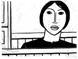 Junge fremde Kellnerin