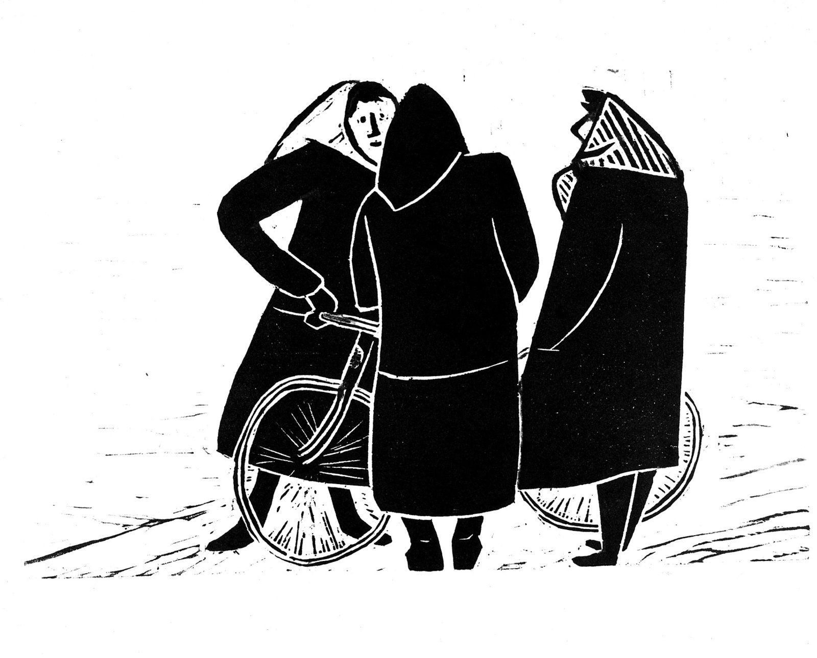 Weibergruppe mit Fahrrad