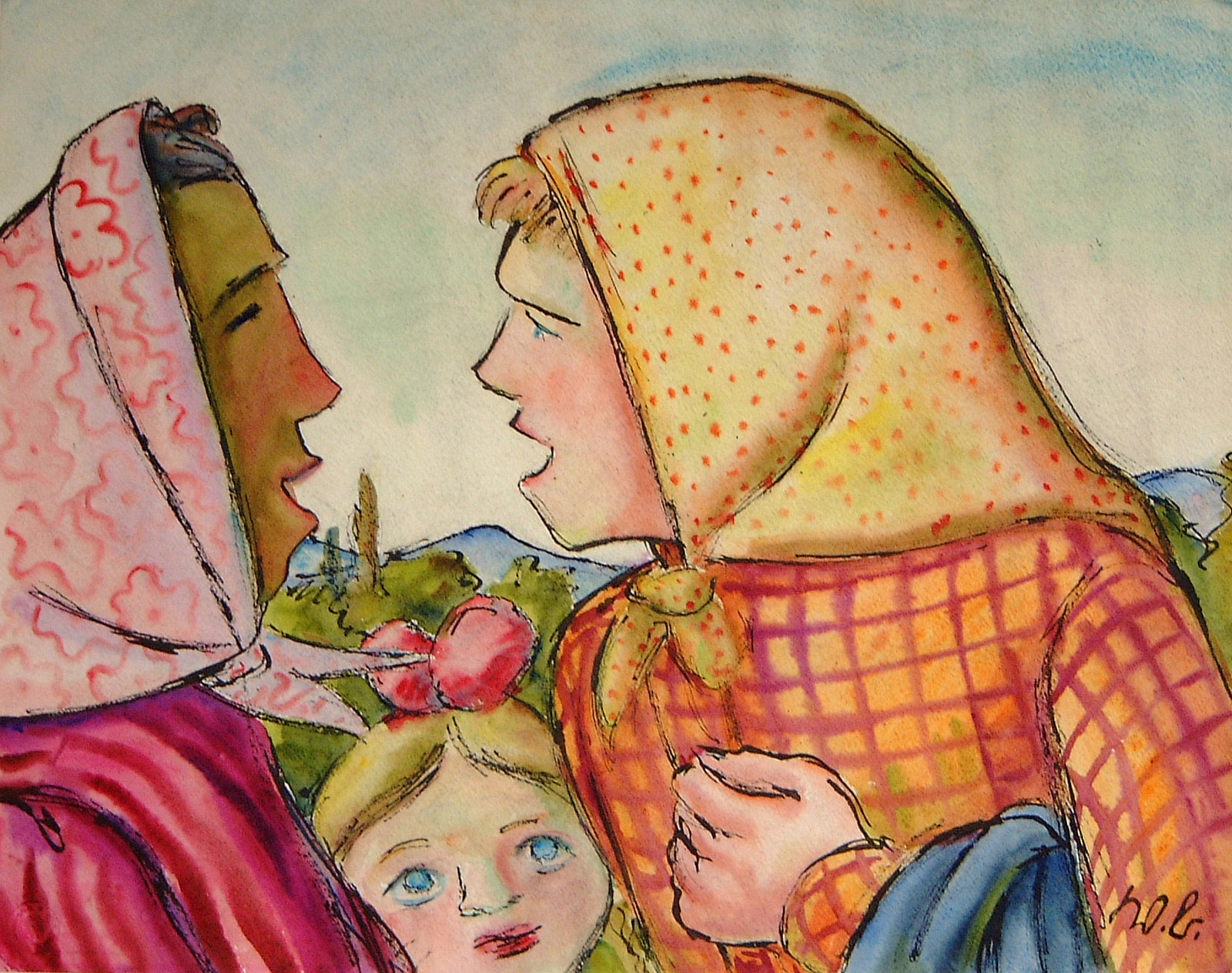 Zwei Frauen im Gespräch (schimpfend)