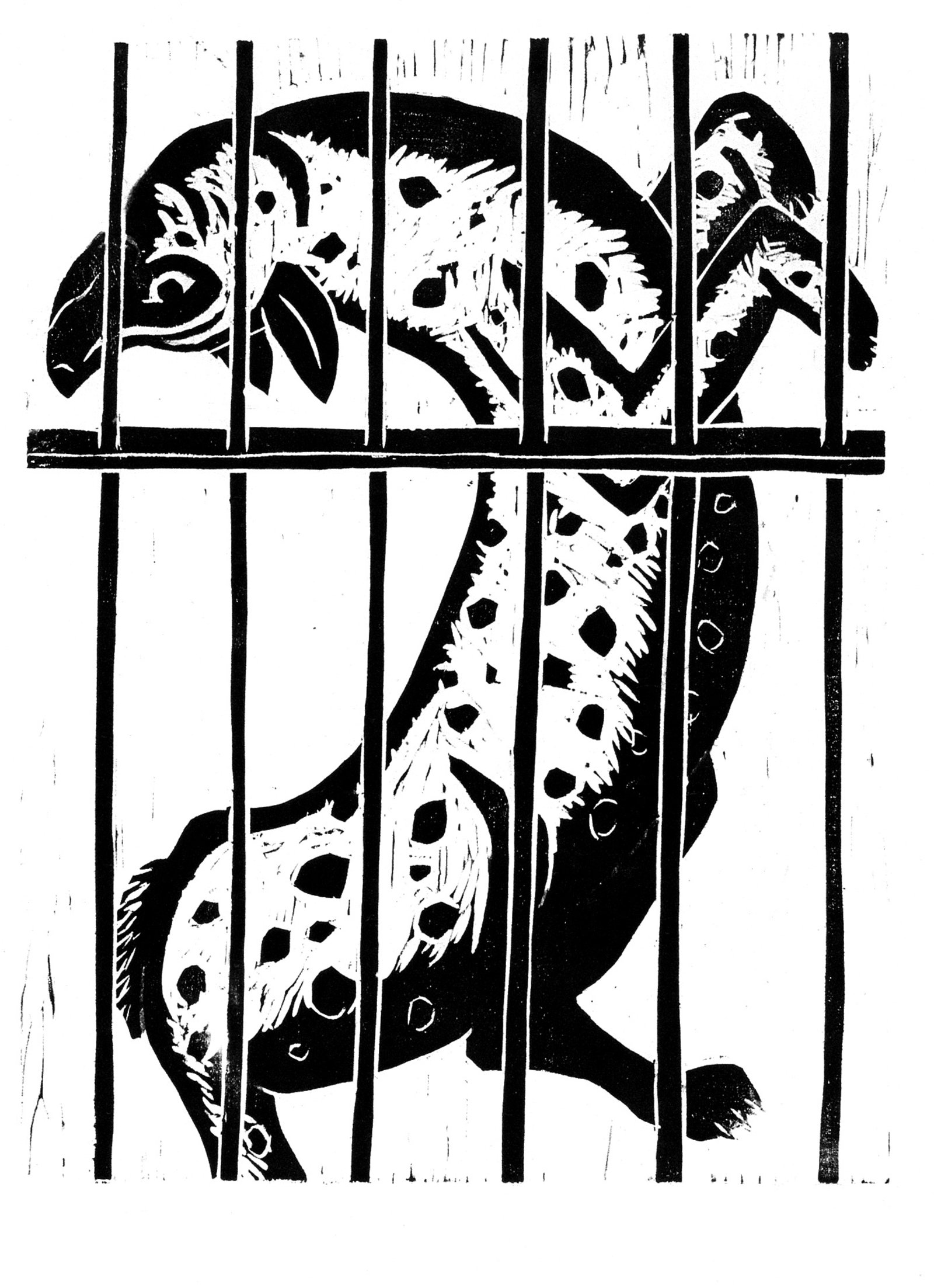 Sich aufbäumende Bestie