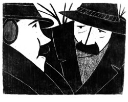 Zwei Männer auf kaltem Markt (1. Zustand)