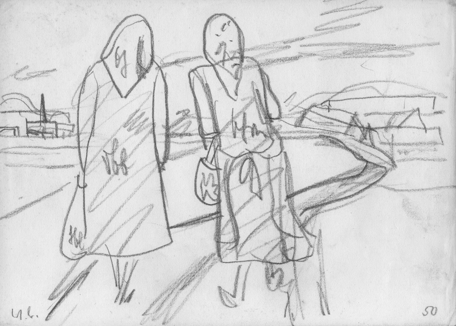 Zwei Frauen auf dem Weg