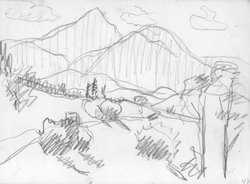 Almlandschaft mit Obir (Hemmaberg)