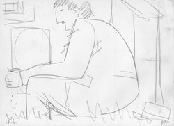 Sitzender mit Rosenkranz