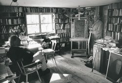 WB mit Erich Kuby im Atelier