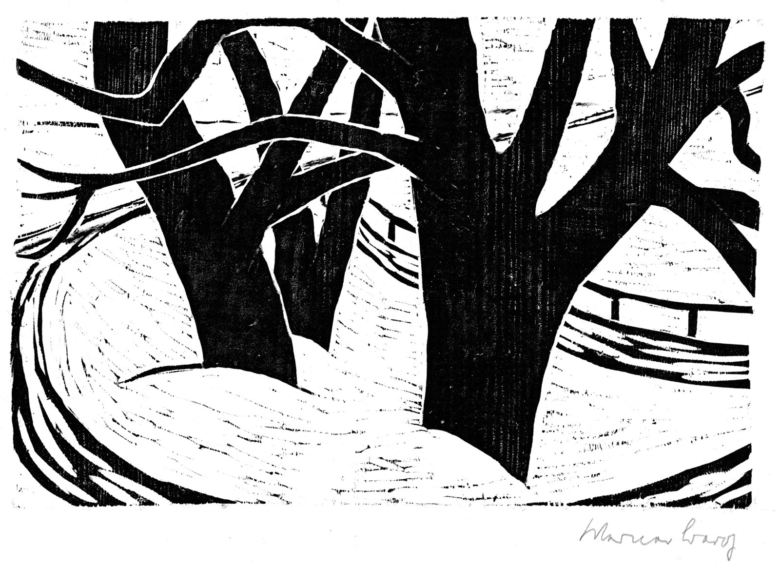 Bäume im Weg Rondell